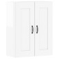 Armadietti a Parete 2 pz Bianco Lucido in Legno Multistrato Armadietti a Parete 2 pz Bianco Lucido in Legno Multistrato
