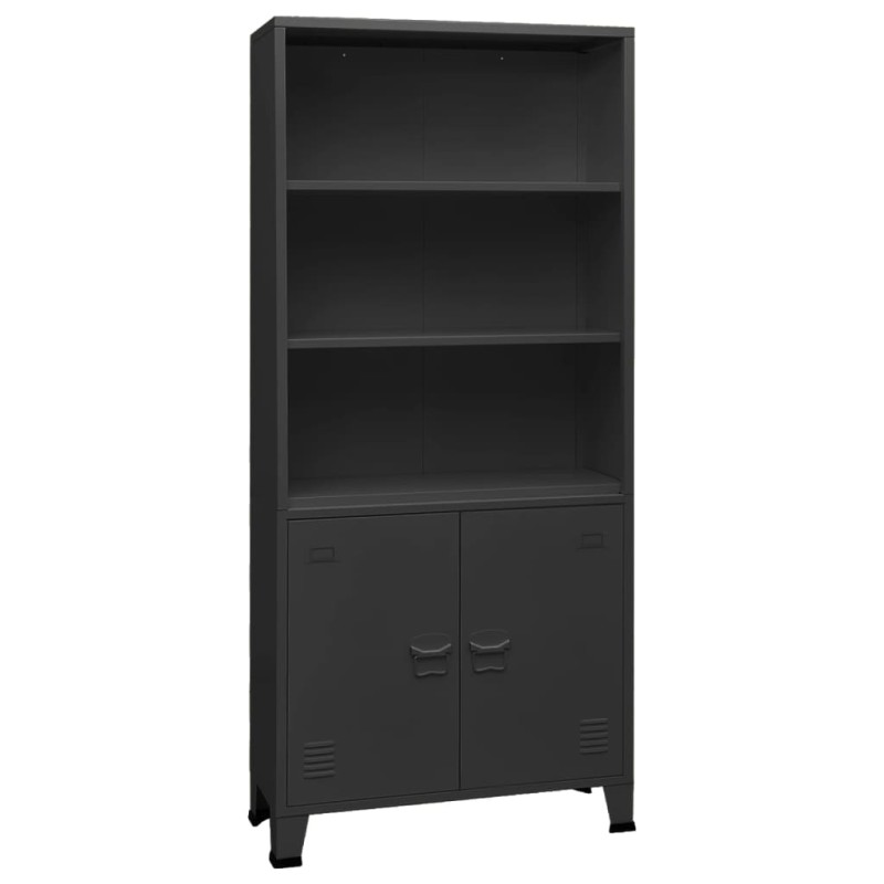 Libreria Industriale Antracite 80x32x180 cm in Acciaio Libreria Industriale Antracite 80x32x180 cm in Acciaio