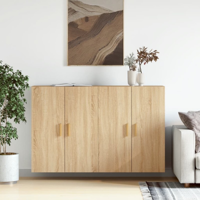 vidaXL Armadietti a Parete 2 pz Rovere Sonoma in Legno Multistrato vidaXL Armadietti a Parete 2 pz Rovere Sonoma in Legno Multistrato