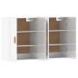 Armadietti a Parete 2 pz Bianco Lucido in Legno Multistrato Armadietti a Parete 2 pz Bianco Lucido in Legno Multistrato