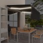 vidaXL Tenda da Sole Retrattile Manuale con LED 4x3 m Antracite vidaXL Tenda da Sole Retrattile Manuale con LED 4x3 m Antracite