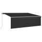 vidaXL Tenda da Sole Retrattile Manuale con LED 4x3 m Antracite vidaXL Tenda da Sole Retrattile Manuale con LED 4x3 m Antracite