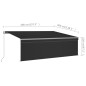 vidaXL Tenda da Sole Retrattile Manuale con LED 4x3 m Antracite vidaXL Tenda da Sole Retrattile Manuale con LED 4x3 m Antracite