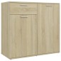 vidaXL Credenza Rovere Sonoma 80x36x75 cm in Legno Multistrato vidaXL Credenza Rovere Sonoma 80x36x75 cm in Legno Multistrato