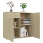 vidaXL Credenza Rovere Sonoma 80x36x75 cm in Legno Multistrato vidaXL Credenza Rovere Sonoma 80x36x75 cm in Legno Multistrato