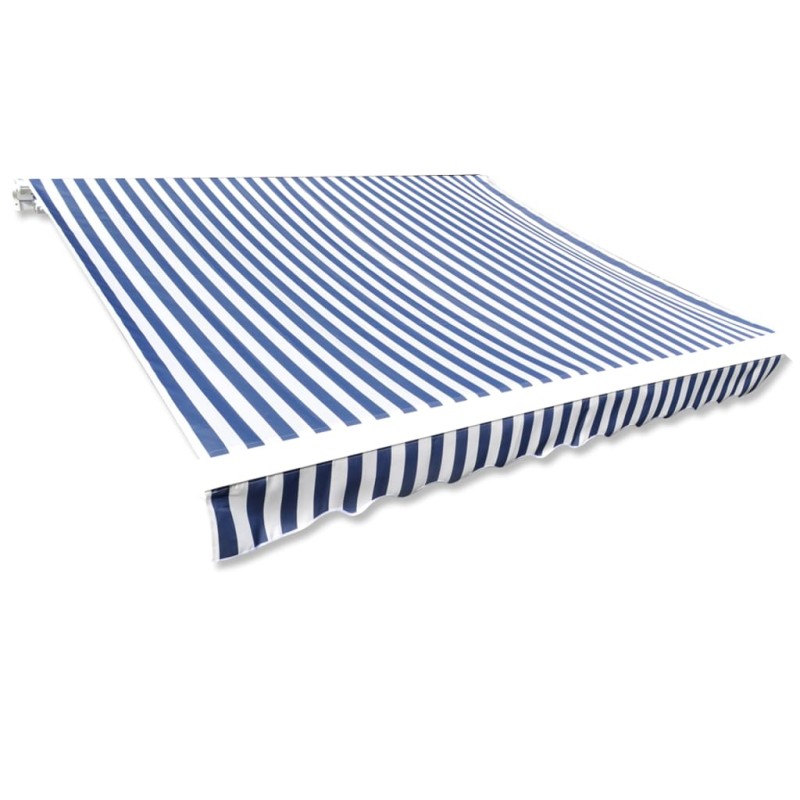 Tenda Parasole in Tela Blu e Bianco 6x3m (Telaio non Incluso) Tenda Parasole in Tela Blu e Bianco 6x3m (Telaio non Incluso)