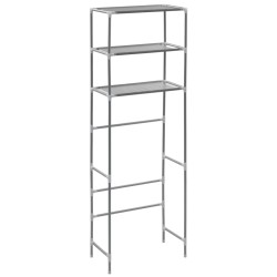 Scaffale per Bagno con 3 Ripiani Argento 53x28x169 cm