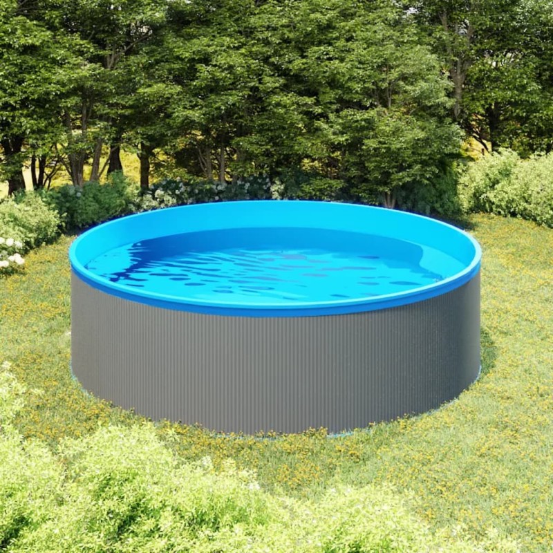 Piscina Fuori Terra 350x90 cm Grigio Piscina Fuori Terra 350x90 cm Grigio