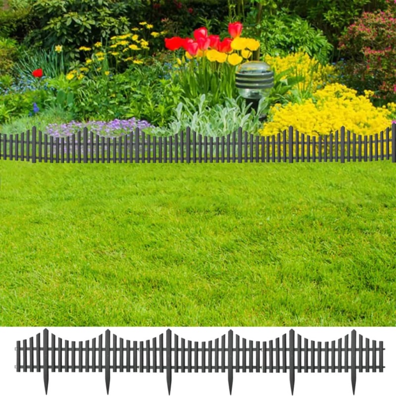vidaXL Bordi per Prato 17 pz Antracite 10 m in PP vidaXL Bordi per Prato 17 pz Antracite 10 m in PP
