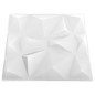Pannelli Murali 3D 12 pz 50x50 cm Bianchi a Diamante 3 m² Pannelli Murali 3D 12 pz 50x50 cm Bianchi a Diamante 3 m²