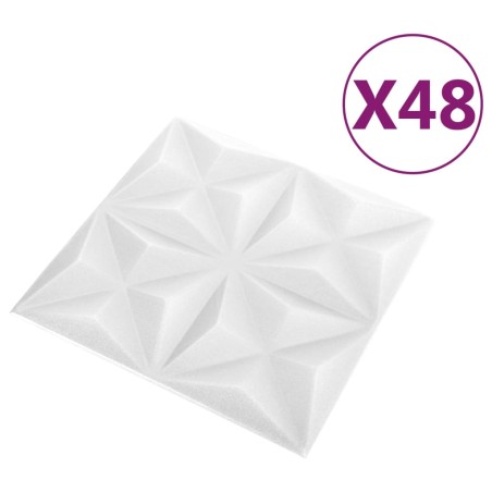 Pannelli Murali 3D 48 pz 50x50 cm Bianchi Origami 12 m²