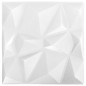 Pannelli Murali 3D 24 pz 50x50 cm Bianchi a Diamante 6 m² Pannelli Murali 3D 24 pz 50x50 cm Bianchi a Diamante 6 m²