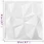 Pannelli Murali 3D 24 pz 50x50 cm Bianchi a Diamante 6 m² Pannelli Murali 3D 24 pz 50x50 cm Bianchi a Diamante 6 m²