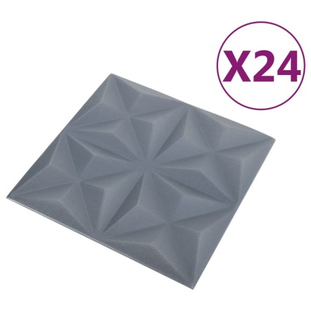 Pannelli Murali 3D 24 pz 50x50 cm Grigi Origami 6 m²