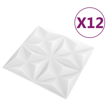 Pannelli Murali 3D 12 pz 50x50 cm Bianchi Origami 3 m²