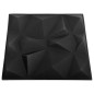 Pannelli Murali 3D 12 pz 50x50 cm Neri a Diamante 3 m² Pannelli Murali 3D 12 pz 50x50 cm Neri a Diamante 3 m²