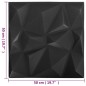Pannelli Murali 3D 12 pz 50x50 cm Neri a Diamante 3 m² Pannelli Murali 3D 12 pz 50x50 cm Neri a Diamante 3 m²