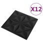 Pannelli Murali 3D 12 pz 50x50 cm Neri Origami 3 m² Pannelli Murali 3D 12 pz 50x50 cm Neri Origami 3 m²
