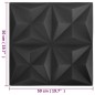 Pannelli Murali 3D 12 pz 50x50 cm Neri Origami 3 m² Pannelli Murali 3D 12 pz 50x50 cm Neri Origami 3 m²