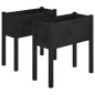 Fioriere da Giardino 2 pz Nere 70x31x70 cm in Legno di Pino Fioriere da Giardino 2 pz Nere 70x31x70 cm in Legno di Pino