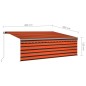 vidaXL Tenda Sole Retrattile Manuale Parasole LED 4x3m Arancio Marrone vidaXL Tenda Sole Retrattile Manuale Parasole LED 4x3m Arancio Marrone
