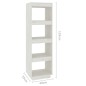 Libreria/Divisorio Bianco 40x35x135 cm in Massello di Pino Libreria/Divisorio Bianco 40x35x135 cm in Massello di Pino