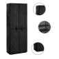 Scarpiera Nera 60x30x166 cm in Tessuto