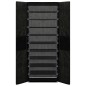 Scarpiera Nera 60x30x166 cm in Tessuto