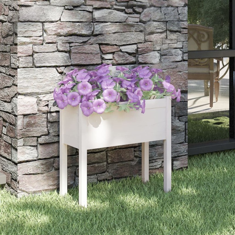 Fioriera da Giardino Bianca 70x31x70 cm Legno Massello di Pino Fioriera da Giardino Bianca 70x31x70 cm Legno Massello di Pino
