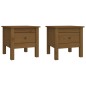 Tavolini 2 pz Miele 40x40x39 cm Legno Massello di Pino Tavolini 2 pz Miele 40x40x39 cm Legno Massello di Pino