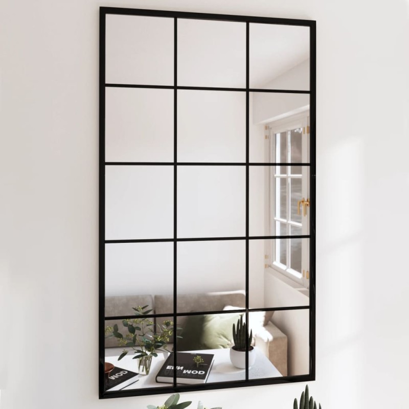 vidaXL Specchio a Parete Nero 100x60 cm in Metallo vidaXL Specchio a Parete Nero 100x60 cm in Metallo