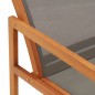 Sedia da Giardino con Pouf Grigia Eucalipto e Textilene Sedia da Giardino con Pouf Grigia Eucalipto e Textilene