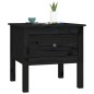 Tavolino Nero 50x50x49 cm Legno Massello di Pino Tavolino Nero 50x50x49 cm Legno Massello di Pino