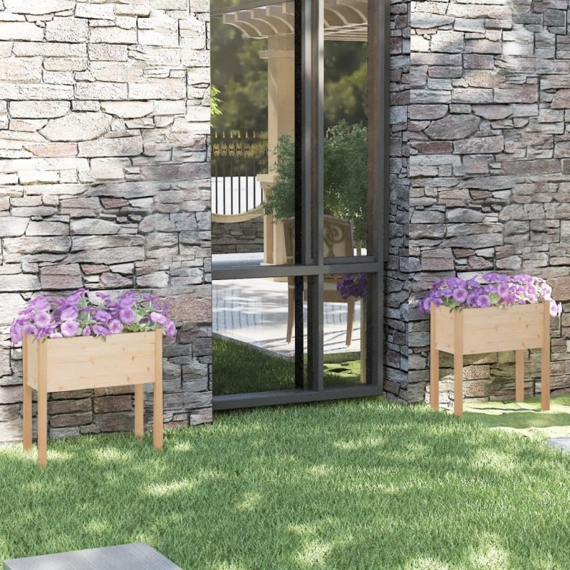 vidaXL Fioriere da Giardino 2 pz 70x31x70 cm in Massello di Pino vidaXL Fioriere da Giardino 2 pz 70x31x70 cm in Massello di Pino