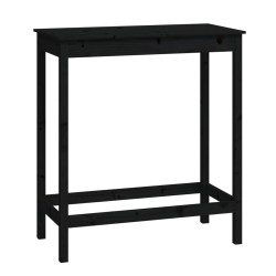 vidaXL Tavolo da Bar Nero 100x50x110 cm in Legno Massello di Pino