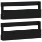 Scarpiere a Parete 2 pz Nere 59x9x23 cm Legno Massello di Pino Scarpiere a Parete 2 pz Nere 59x9x23 cm Legno Massello di Pino