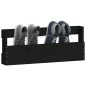 Scarpiere a Parete 2 pz Nere 59x9x23 cm Legno Massello di Pino Scarpiere a Parete 2 pz Nere 59x9x23 cm Legno Massello di Pino