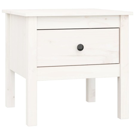 Tavolino Bianco 50x50x49 cm Legno Massello di Pino
