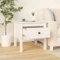 Tavolino Bianco 50x50x49 cm Legno Massello di Pino Tavolino Bianco 50x50x49 cm Legno Massello di Pino