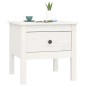 Tavolino Bianco 50x50x49 cm Legno Massello di Pino Tavolino Bianco 50x50x49 cm Legno Massello di Pino