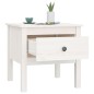 Tavolino Bianco 50x50x49 cm Legno Massello di Pino Tavolino Bianco 50x50x49 cm Legno Massello di Pino