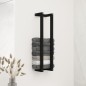 Portasciugamani Nero 23x18x90 cm in Legno Massello di Pino Portasciugamani Nero 23x18x90 cm in Legno Massello di Pino