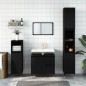 Armadietto da Bagno Nero 30x30x190 cm in Legno Multistrato Armadietto da Bagno Nero 30x30x190 cm in Legno Multistrato