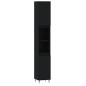 Armadietto da Bagno Nero 30x30x190 cm in Legno Multistrato Armadietto da Bagno Nero 30x30x190 cm in Legno Multistrato
