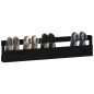Scarpiere a Parete 2 pz Nere 110x9x23 cm Legno Massello di Pino Scarpiere a Parete 2 pz Nere 110x9x23 cm Legno Massello di Pino