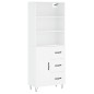 Credenza Bianca 69,5x34x180 cm in Legno Multistrato Credenza Bianca 69,5x34x180 cm in Legno Multistrato