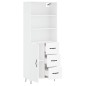 Credenza Bianca 69,5x34x180 cm in Legno Multistrato Credenza Bianca 69,5x34x180 cm in Legno Multistrato