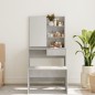 Toeletta con Specchio Grigio Cemento 74,5x40x141 cm Toeletta con Specchio Grigio Cemento 74,5x40x141 cm
