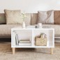 Tavolino Salotto Bianco Lucido 60x50x36,5 cm Legno Multistrato