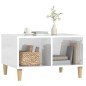 Tavolino Salotto Bianco Lucido 60x50x36,5 cm Legno Multistrato